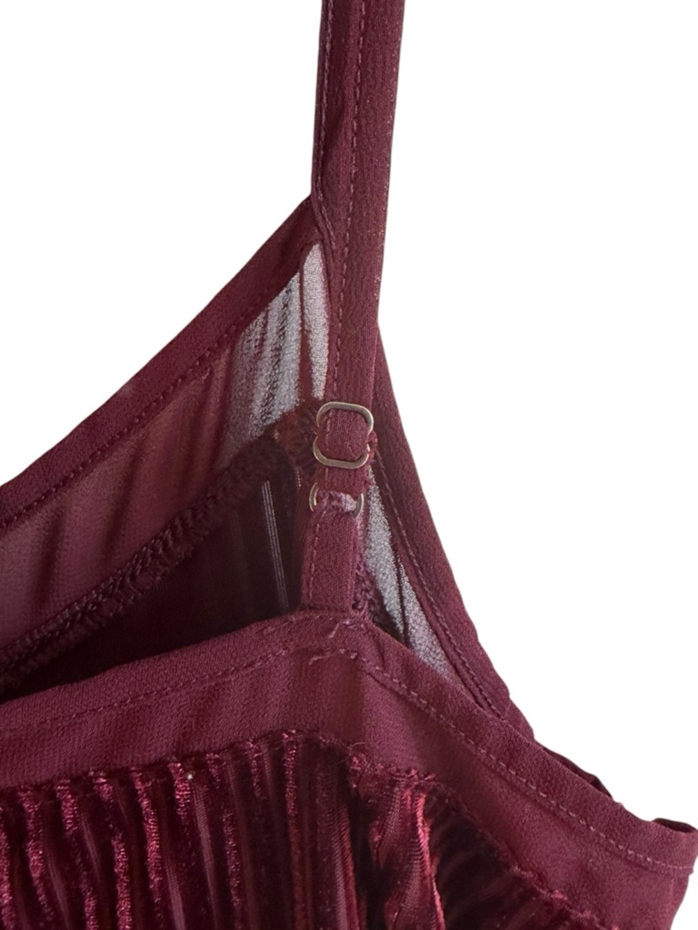 Wine Ribbed Slip Dress - Picture 3 of 7